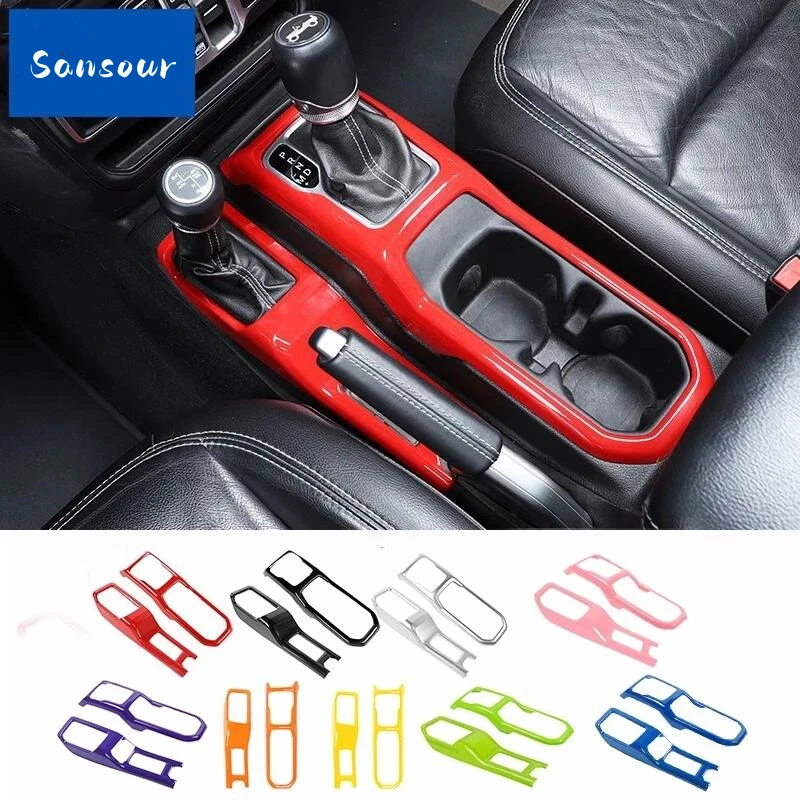 

2PCs Car 4WD Gear Shift Panel Decoration Cover Stickers for Jeep Wrangler JL Gladiator JT 2018 2019-2023 Accessories