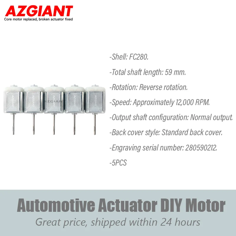 

AZGIANT 5PCS O-Shaft FC280 12V Motor for Car Trunk Locking and Mirror Folding - Fuel Engine Toy DIY Auto Parts 280590212