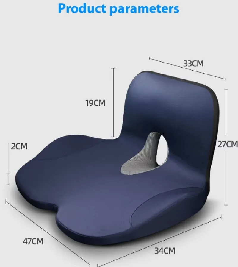 Memory Foam Seat Cushion Waist Back Support Pillow Set Orthopedic Ergonomic Coccyx Relief Hip Lumbar Pad for Office Chair Car