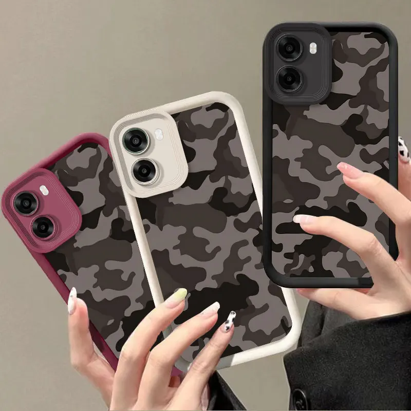 Camouflage Print Shockproof Silicone Protective Phone Case