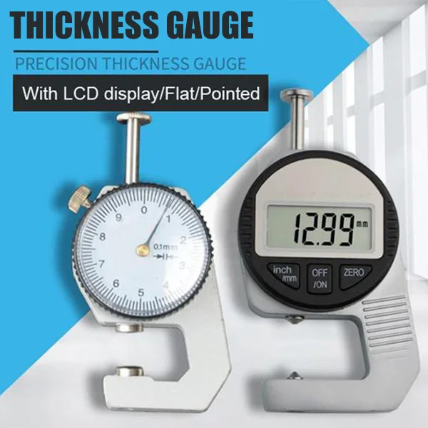 Digital Thickness Gauge with High-Resolution High Precision Gauge for Inch Paper Film Fabric