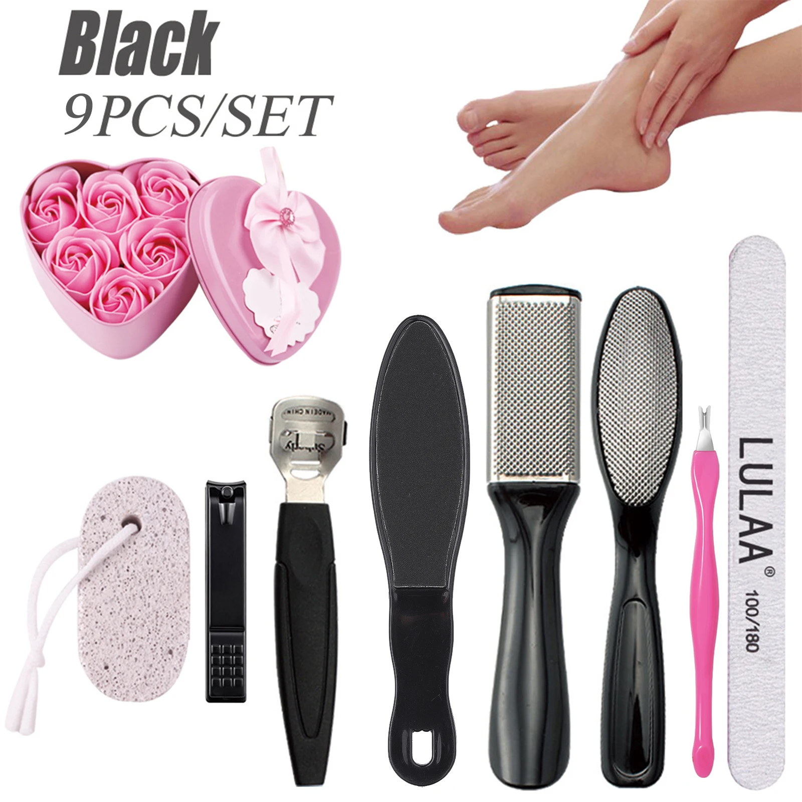 

HALAIMAN Pedicure Tools Set Beauty Health Spa Skin Care Foot Dead Skin Remover Feet Sandpaper Exfoliator Pedicure For The Feet