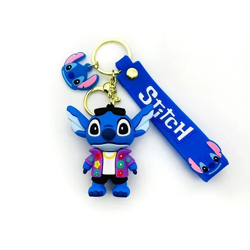 

Stitch Keychains laveros Fruit Car Key Handbag Accessories Lilo Stitches Pink Angel Anime Keyring Christmas Gift