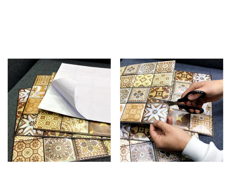 Adesivi tridimensionali Qiangyin Bohemia 3D, carta da parati autoadesiva, sfondo creativo, protezione murale e_voghion.com