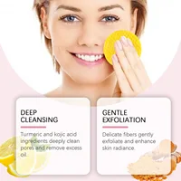Turmeric Facial Cleanser Pads Pores Deeply Cleaning Makeup Remover Moisturizing Exfoliating Dead Skin Kojic Acid Facial Sponges 2