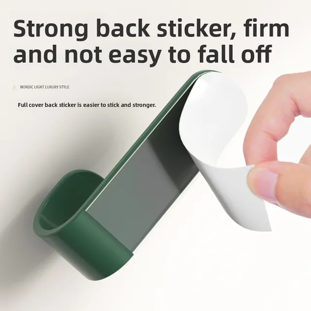 ตะขอแขวนติดผนังแบบกาวในตัว 6 ชิ้น แข็งแรง ทนน้ำ สำหรับแขวนผ้าเช็ดตัว กุญแจ อุปกรณ์ครัว ตะขอแขวนผนัง 4