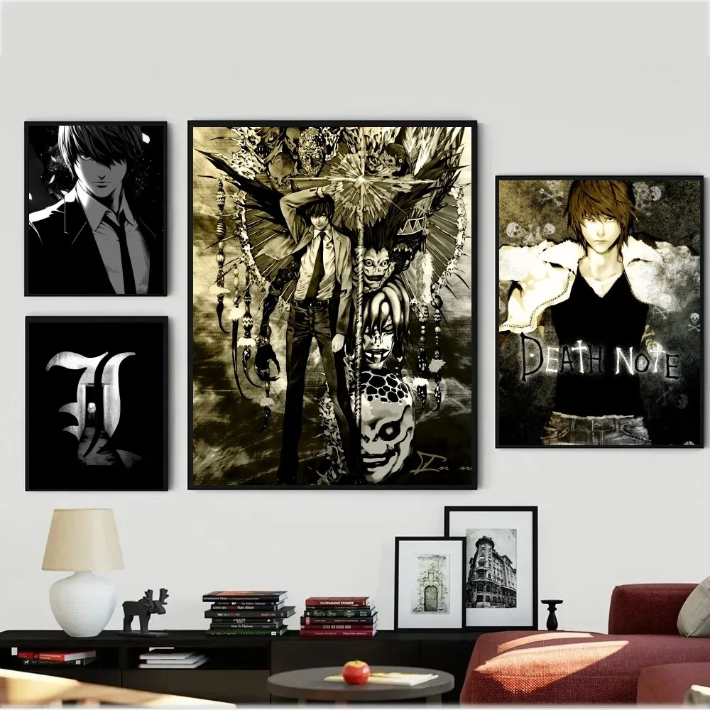 애니메이션 데스노트 L 츠키 포스터, 빈티지 포스터, 벽 예술 그림 공부, 미적 예술, 대형 벽 스티커  Best5