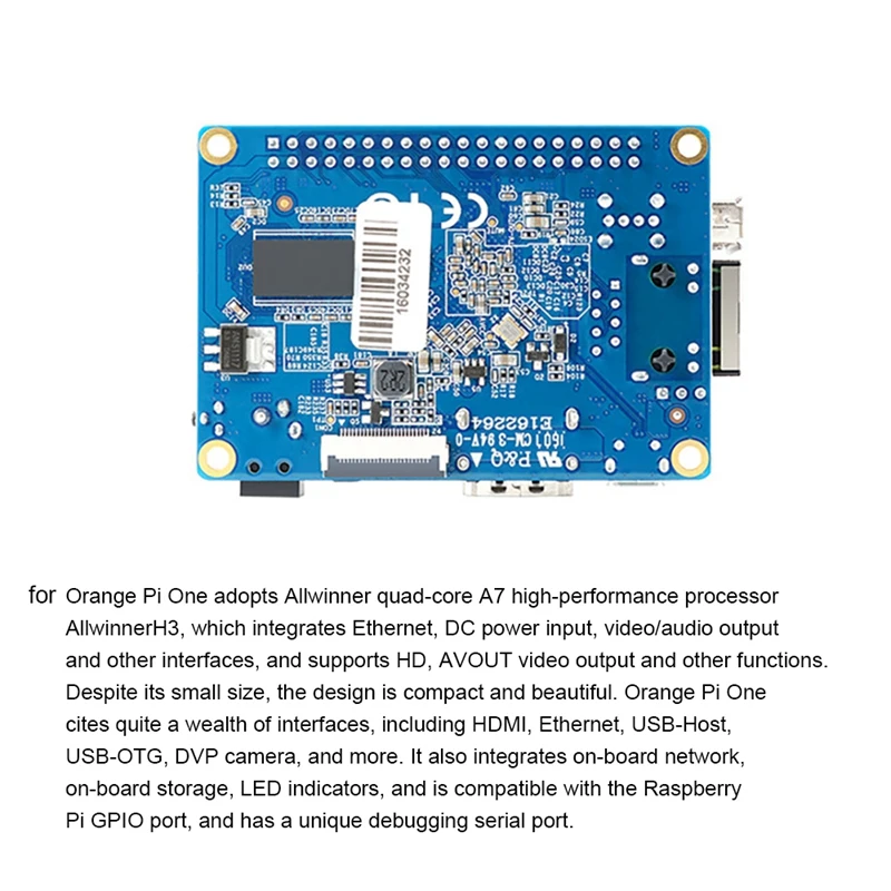 Orange Pi One H3 ARM Cortex-A7 4 ھ 1GB DDR3 ޸  ҽ α׷ н  MCU  