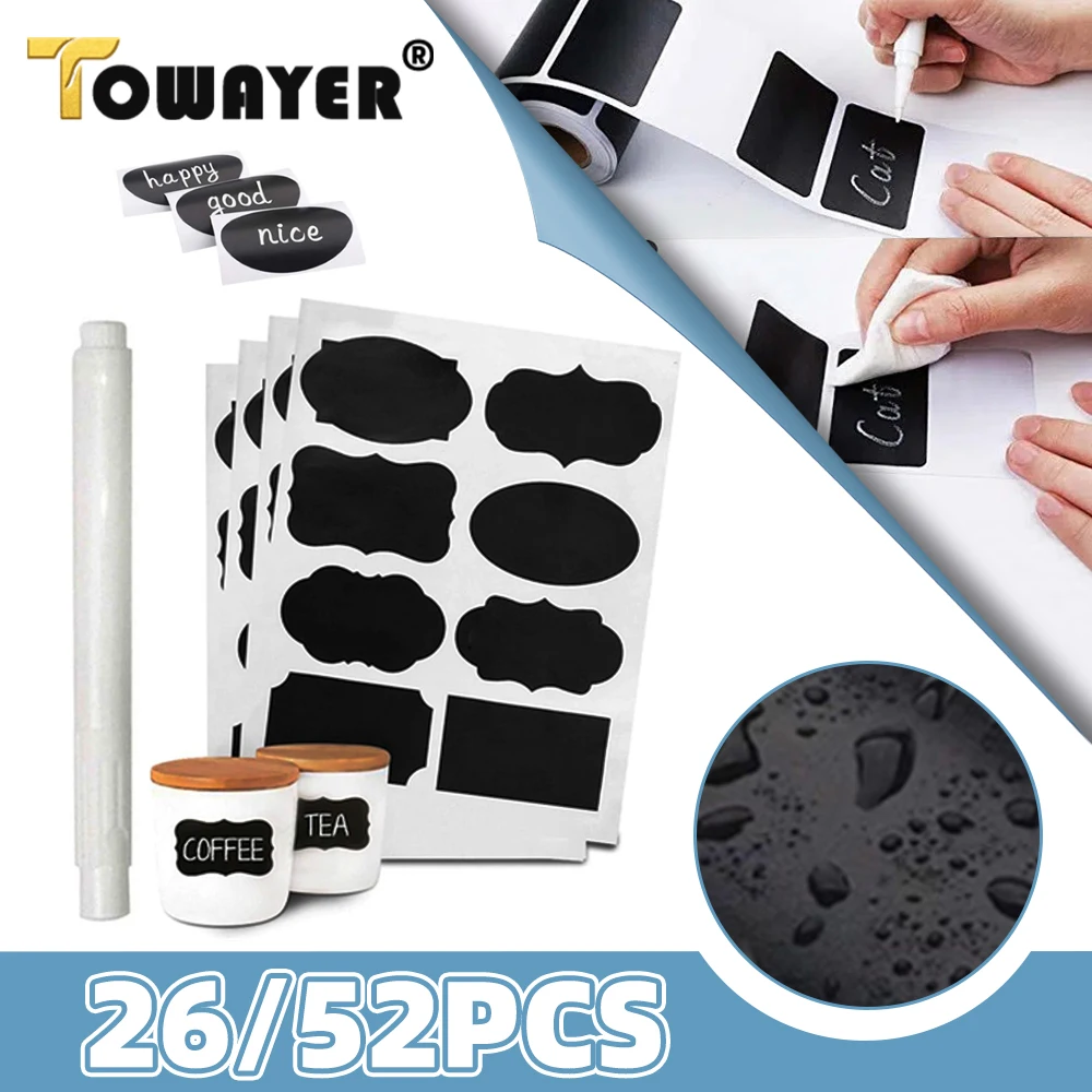 Kitchen Jars Stickers Adhesive Labels For Jars Spice Bottles Erasable