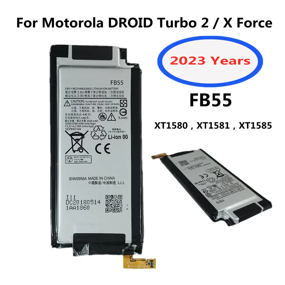 

New FB55 Battery For Motorola Moto DROID Turbo 2 Turbo2 XT1585 XT1581 XT1580 Moto X Force 3550mAh High Quality Phone Batteries