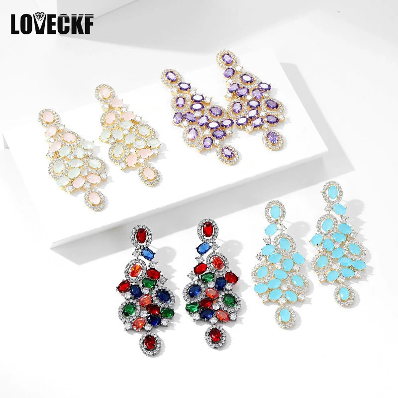 

New Arrival Fashion Colorful Cubic Zirconia Women Earrings