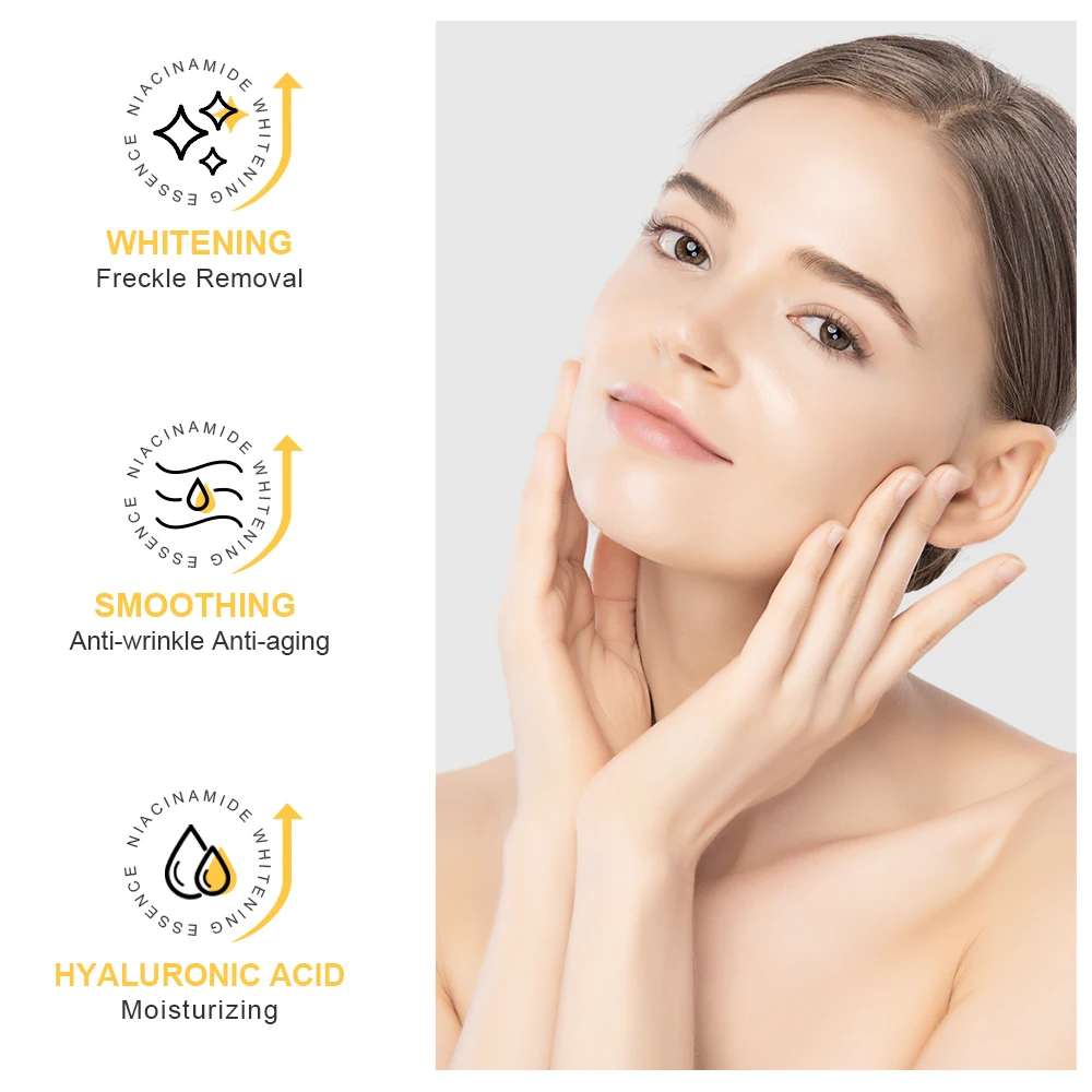 Niacinamide Face Serum 24K Gold Hyaluronic Acid Essence Whitening Dark Spot Corrector Facial Serum Skin Care Products 5