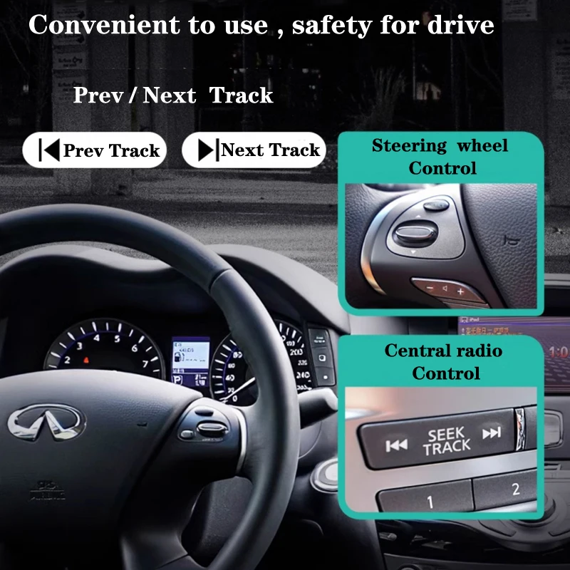 Yatour Bluetooth kit for Infiniti QX80 QX70 QX60 QX50 Q70L Q50L Nissan Patrol wireless Hi fi Bluetooth music adapter