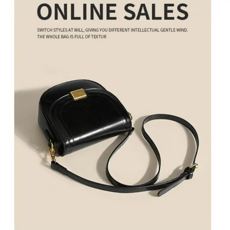 2023 New Fashion Versatile Crossbody Bag Vintage Saddle Bag High Quality One Shoulder British Style Women's Small Square Bag