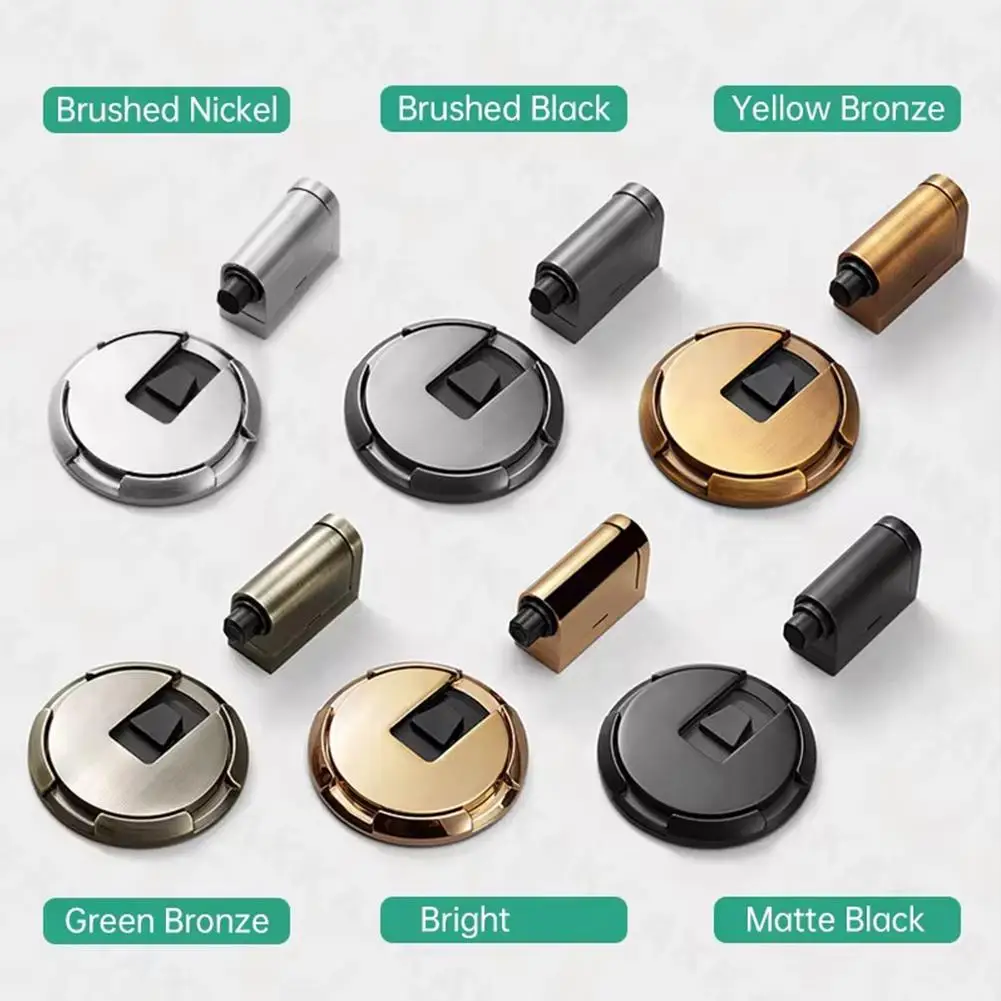 Adjustable Alloy Door Stop Punch-free Strong Magnetic Anti-collision Door Stopper Invisible Bathroom Floor Stop
