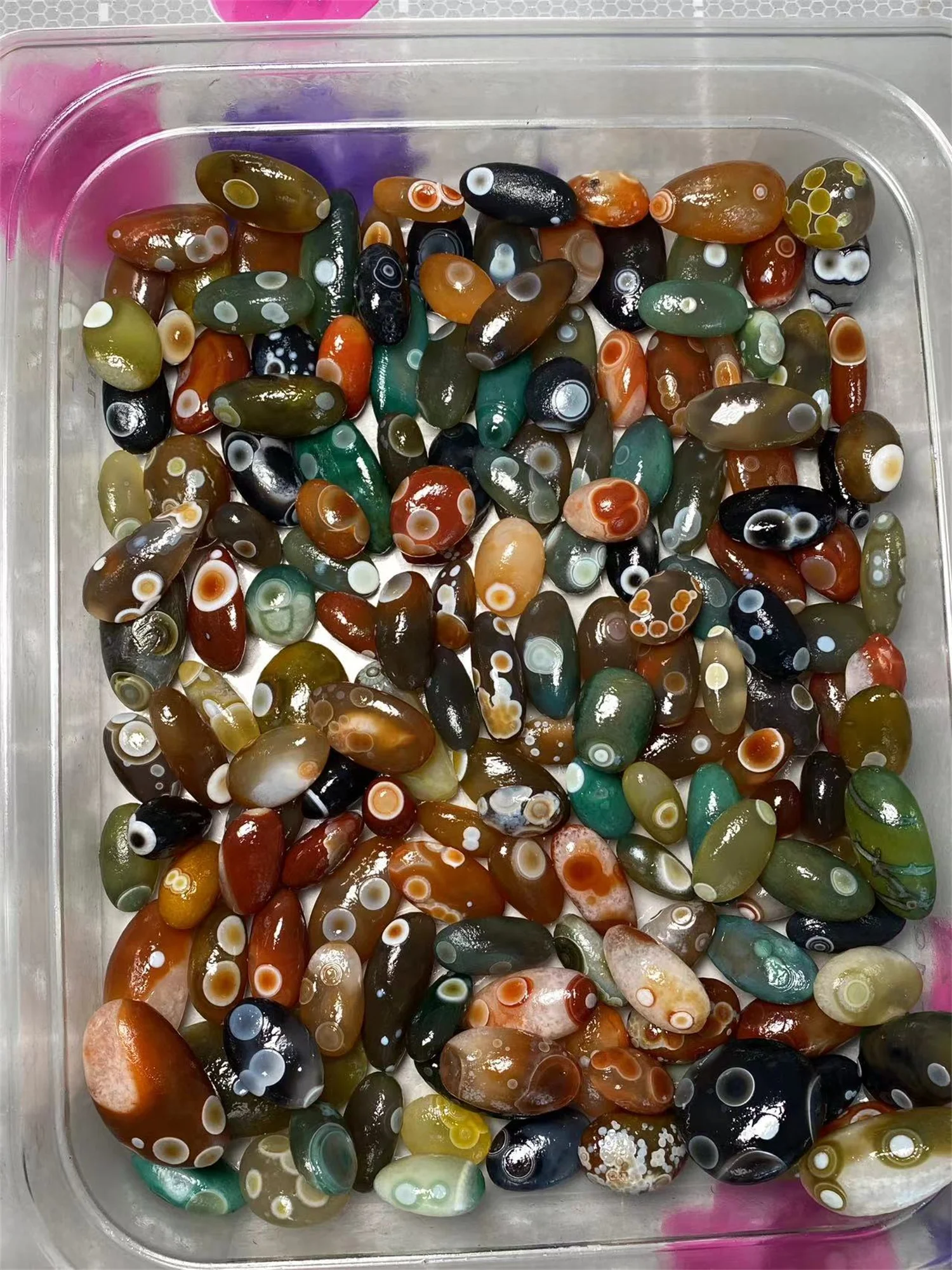 0.5kg/lot Rare Colorful Eye Stone Gobi Agate Non-Porous Bulk Rough Collectibles Miraculous strong energy amulet diy