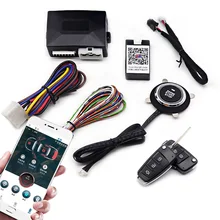 Sistema de alarme de carro universal autostart app controle remoto motor ignição kit empurrar um botão start stop sistema eletrônica do carro