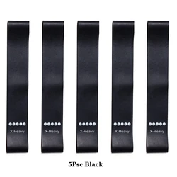 Enhanced Rubber Loop Resistance Bands Set for Strength and Flexibility Workouts (5 Pcs Black)