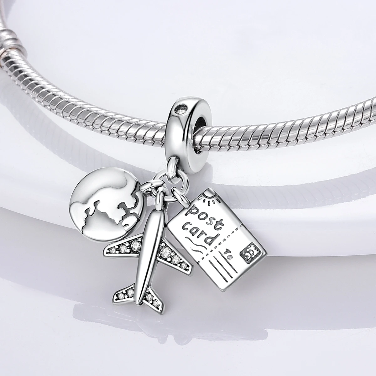 Charm Jewelry Sterling Silver Jewelry Beads Charms Sterling Silver Beads Silver Charm Bead Charm Bead Beads Jewelry Sterling Silver Beads Charm 925 Sterling Silver Earth Airplane Globe Travel Dangle Pendant Charm Fine Beads Fit Original 925 Bracelet Necklace Jewelry Women