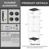 65”x17”x14” Display Cabinet with Door & Lock, Quick-Install Tempered Glass Floor Standing Bookshelf, 4-Shelf Display Cabinet 5