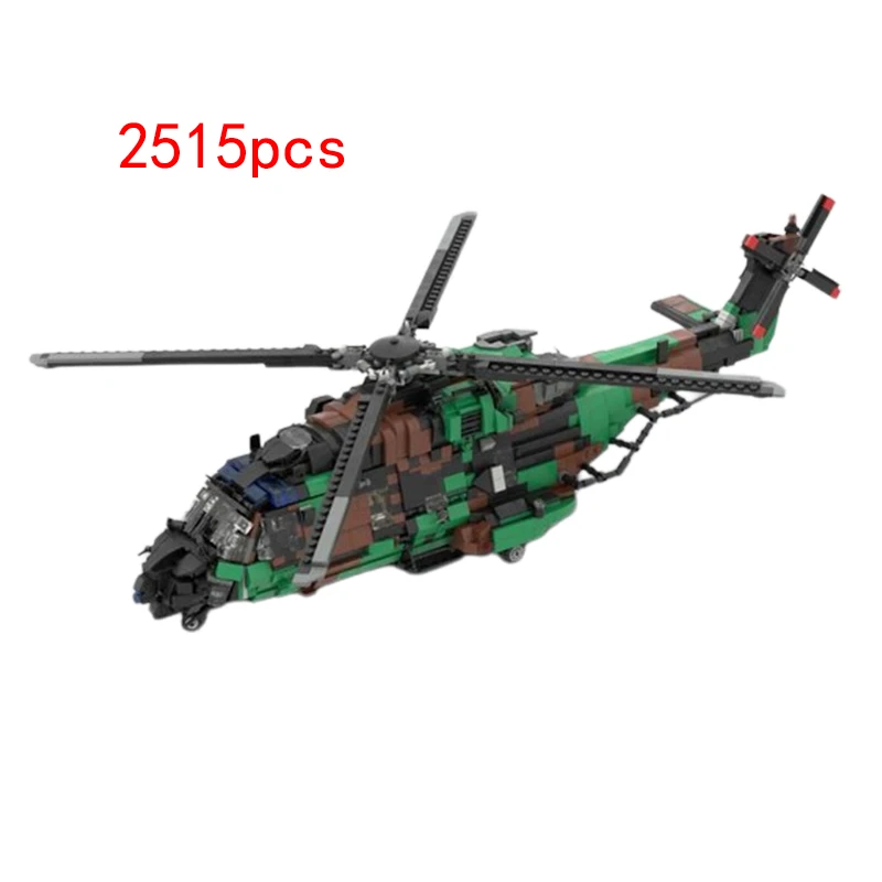 

In stock, fast delivery MOC-155624 combat transport helicopter small particle assembled building block model toy