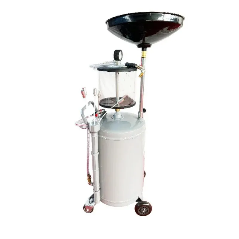 Hot Sale Plastic Waste Oil Lift Drain with Casters Oil Drainer Vehicle 80L Waste Engine Picker Machine