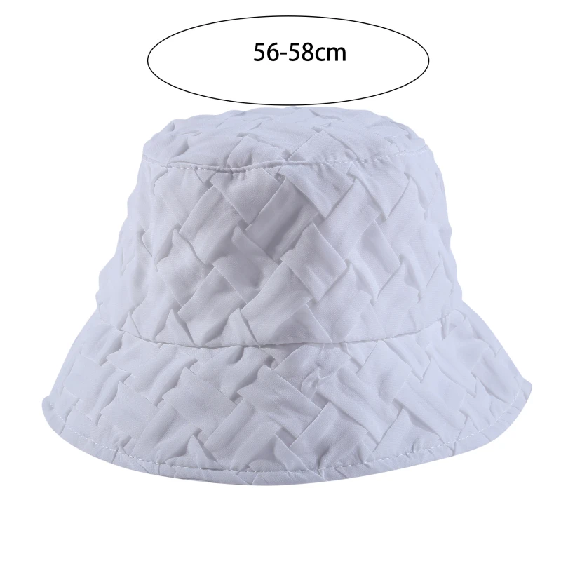 Wide Brim Bucket Hat Women Outdoor Summer Brim Sun Hats Spring Summer Plaid Chiffon Comfortable Breathable Hats fuzzy bucket hat