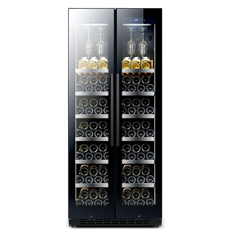 350L Double Glass Door Wine and Beverage Refrigerator