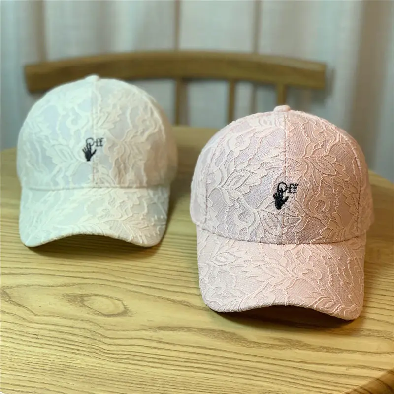 

Summer Thin Section Rhinestone Embroidery Lace Baseball Cap Women's Sunscreen Breathable Mesh Adjustable Back Buckle Sun Hat