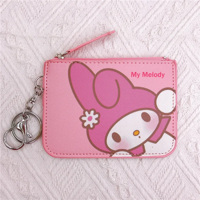Hello Kitty Mädchen PU Leder Geldbörse Melody Kartenhalter Sanrio Geldbörse Kuromi Münzfach Cartoon Clutch Case – Detail 7