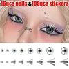 Stainless Steel Fake Nose Ring Sticker Non Piercied Lip Nails Ear Stud for Women Men Pack Fake Eyebrow Lip Piercing Body Jewelry 1