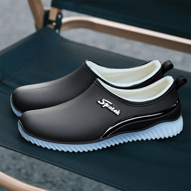 women's plush rain shoes warm waterproof galoshes woman low top rainshoes female chef work shoes ladies green water shoes 2026