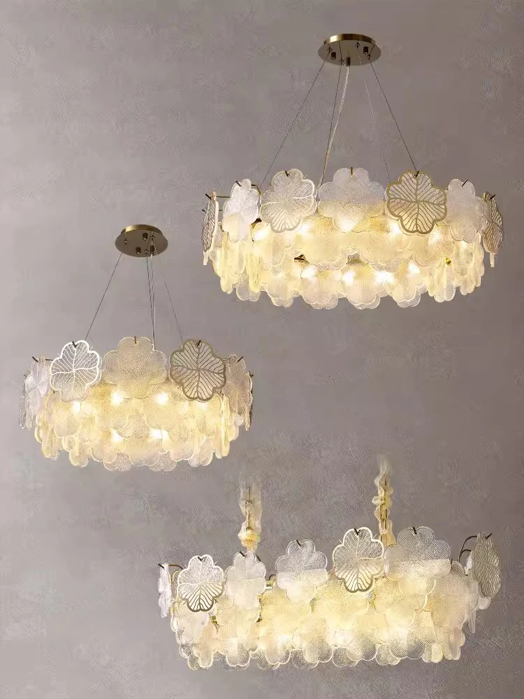 

LED Dimmable Art Deco Four Leaf Clover Designer Ceiling Chandelier Lighting Lustre Suspension Luminaire Lampen For Living Room