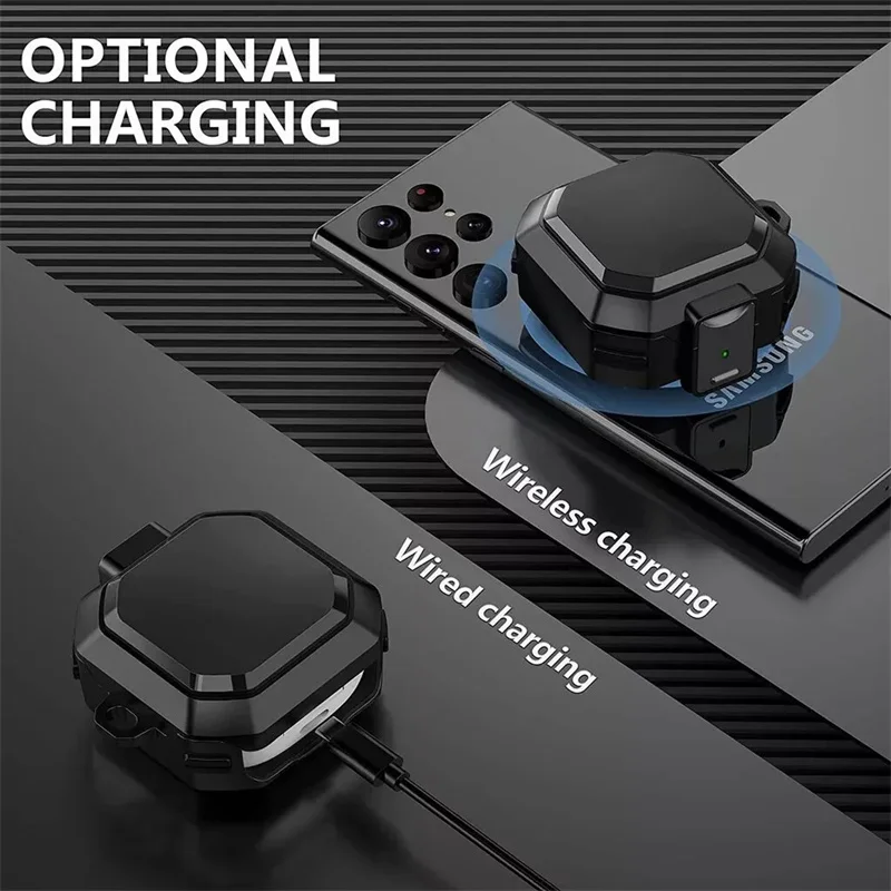 Durable Shockproof Earbuds Protective Case with Keychain Attachment