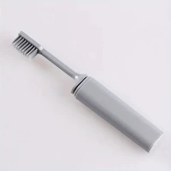 Compact Portable Folding Charcoal Toothbrush - Ideal for Travel, Camping, and Hiking (GRAY)