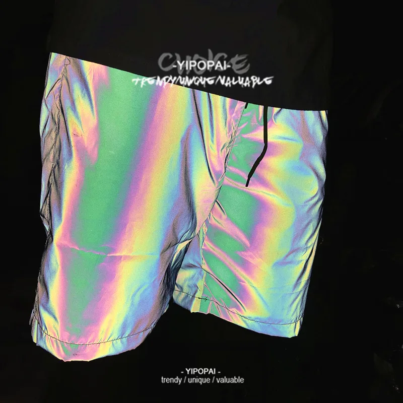 

Man BF Boy's Rainbow Change Color Relfective Holographic Cool Shorts