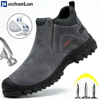 HACHANLUN Insulation Men Work Boots Puncture-Proof Safety Shoes Steel Toe Welder Protective Shoes Indestructible Shoes