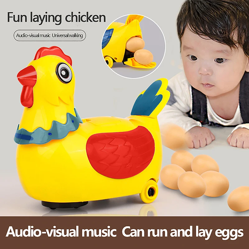 

Novelty Chicken Laying Eggs Toy Music Animal The Magic Chicken With 3 Eggs Realistic Sound Singing Laying Eggs Puzzle Toys