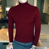 Autumn Winter Turtleneck Pullovers Warm Solid Color Men's Sweater Slim Pullover Men Knitted Sweaters Bottoming Shirt 3