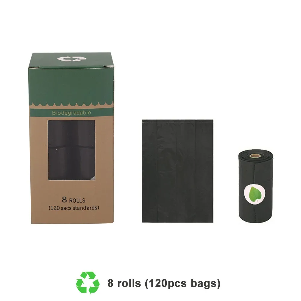 Compostable Dog Poop Bags Cornstarch Earth Friendly 120pcs 8 rolls/box Biodegradable Pet Dog Cat Waste Bags Thicken Garbage Bag