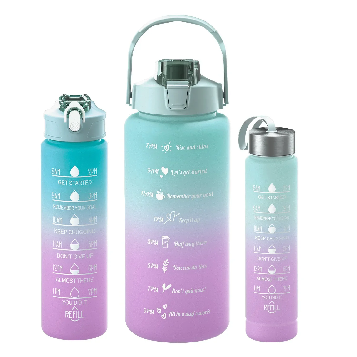 3pcs/Set Sports Large Capacity Water Bottle School Girl Children