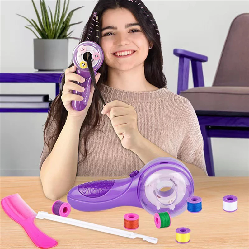 Electric Automatic Hair Braider DIY Braiding Hairstyle Tool Twist Braider Machine Hair Braid Weave Toys For Girl Child Gift girl child toddler scissors stencils for kids ages 4 8 bamboo painting drawing tool