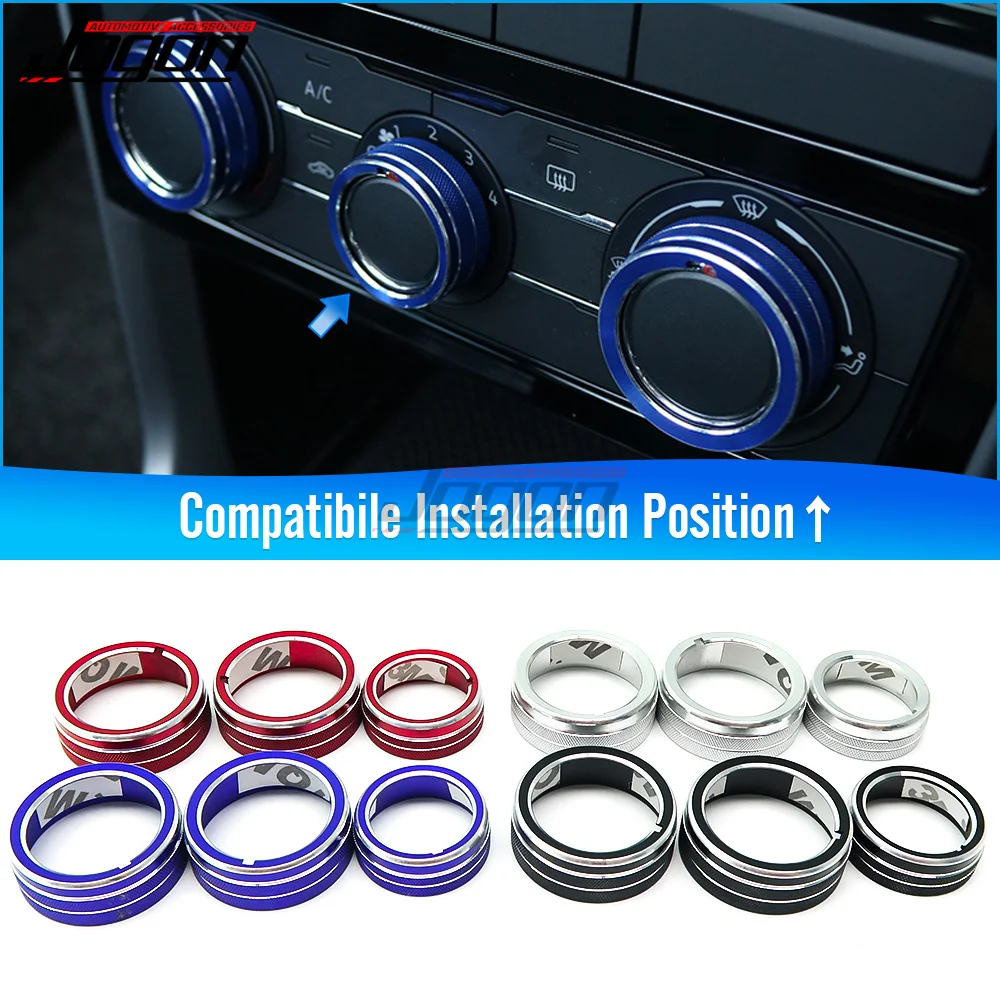Per Volkswagen Vw T Cross T-Cross 2018-2020 Car Ac Climatizzatore Ring Manopola Copre Aria Condizionata Manopola Anello Accessori Auto