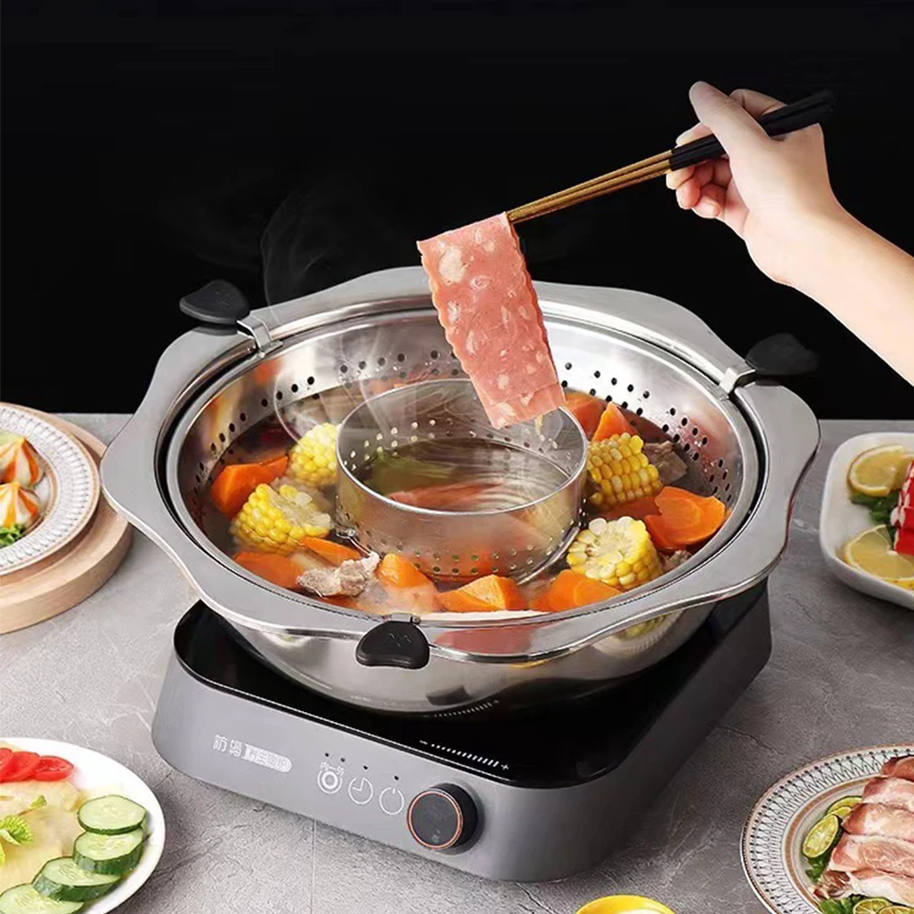 StainlessSteelRotatingHotPotDurableHotPotWithLiftingStainless