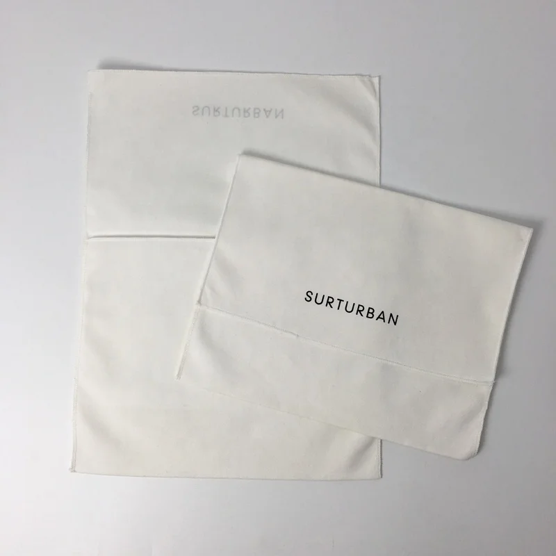 Custom white pouch envelope canvas fabric dust bag wholesale custom ring pouch packaging for earring