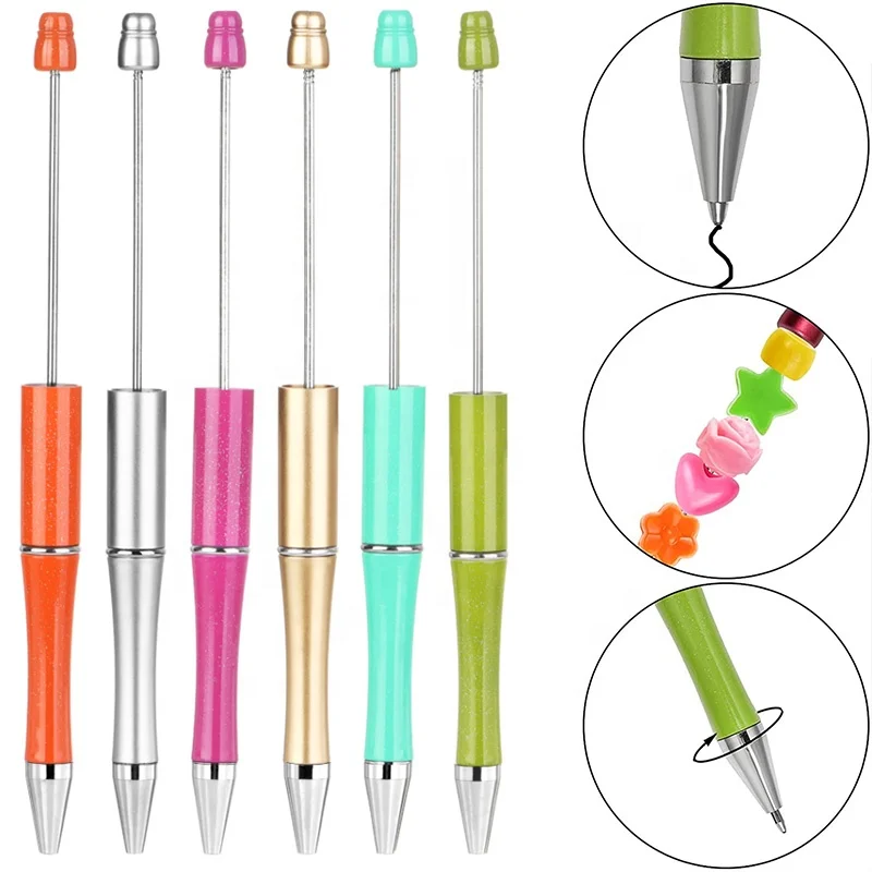 Plastic Beadable Pen Bead Pens Ballpoint Pen Ball Pen For Kids Students  Presents Office School Supplies, 20Pcs - AliExpress