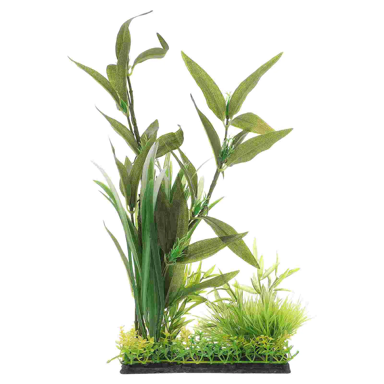 

Aquarium Ornament Large Fish Tank Plastic Underwater Plant Green Grass Leaves for Home Office Saltwater Freshwater Tropical
