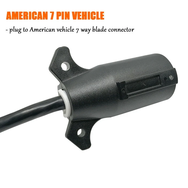 USA to European Trailer Light Converter 7 Way Flat Socket to 13-Pin Round Plug plug adapter