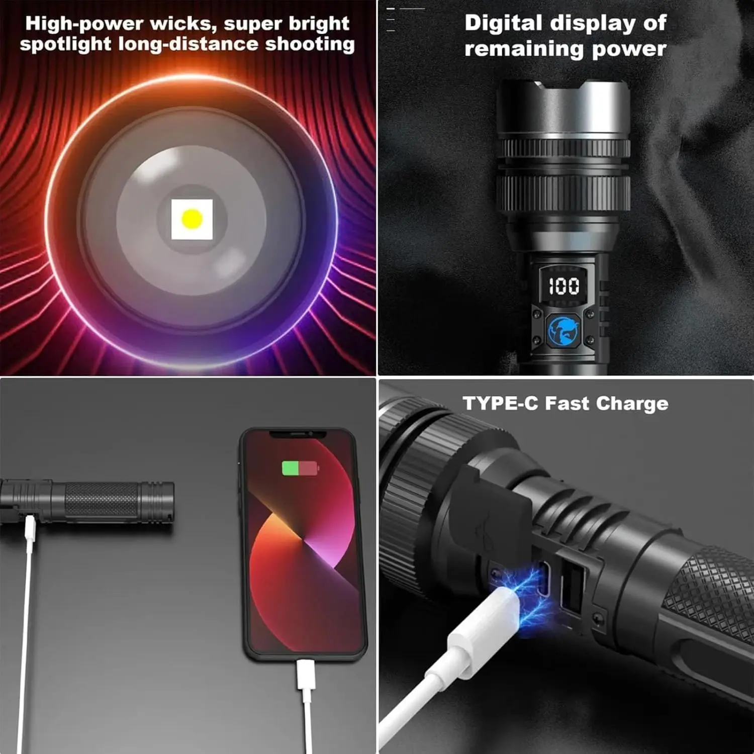 slider image of Powerful LED Flashlight Type-C