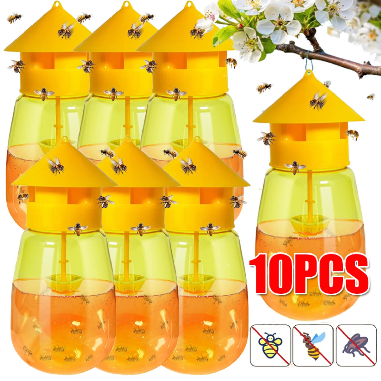 Enhanced Fruit Fly Trap Liquid with Long-Lasting Deterring Bait - Effective Insect Catcher